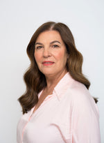 Woman with smooth, wavy hair styled with Extra Hair Extension Piece - Dark Brown Mix 