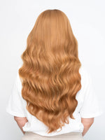 Long wavy light auburn hair shown from back using Light Auburn 