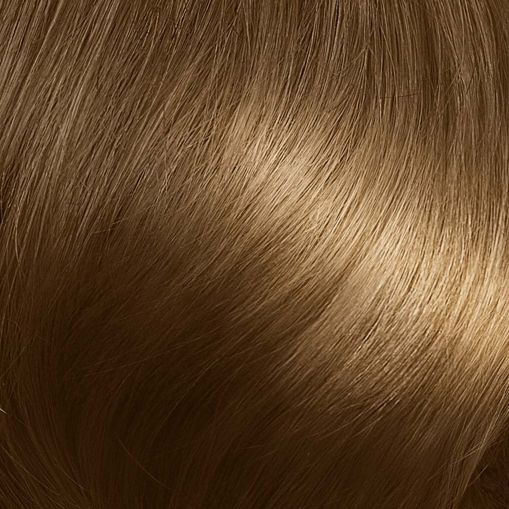 Close-up of smooth medium brown hair showcasing Medium Brown 