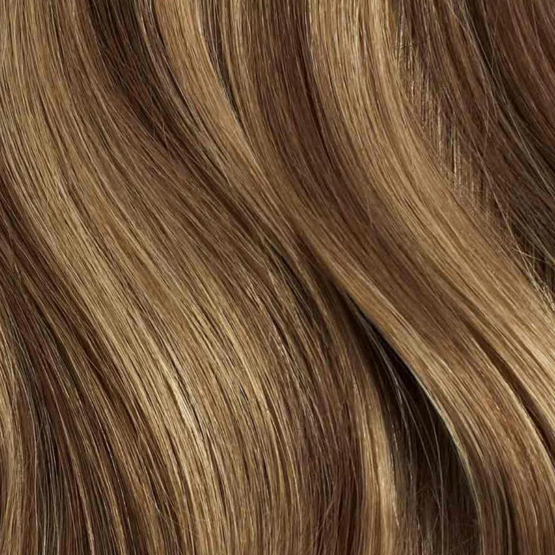Extra Hair Extension Piece - #6/10 with smooth, natural light brown waves for seamless blend and volume boost