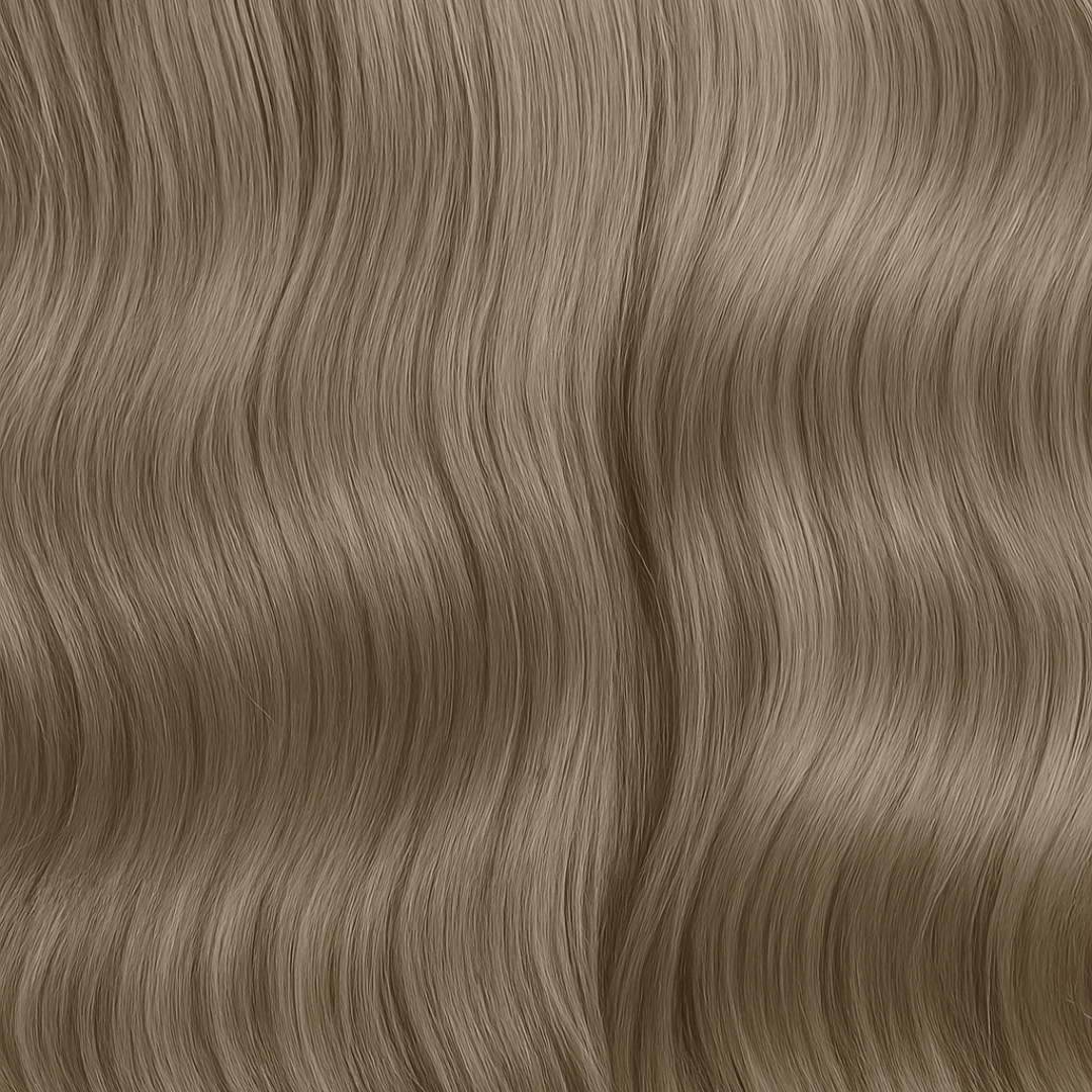Taupe #7 (FINAL SALE - NO RETURNS) smooth wavy hair texture in natural muted brown shade for seamless blend extensions