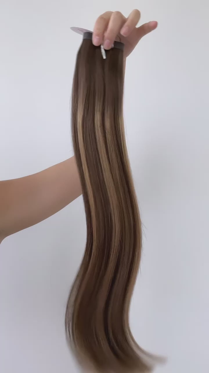 Muse Tape-In Extensions – Dark Brown & Blonde Mix 